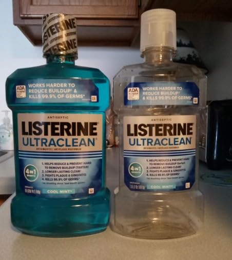 Kenvue Listerine Ultraclean Intense Antiseptic Mouthwash + Whitening Protection*, Everfresh Technology to Help Fight Bad Breath, Gingivitis, & Plaque, Tartar Control Oral Rinse, Intense Mint, 1.5 L