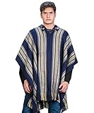 DETAILS: Dieser Kapuzenponcho für Männer ist ein Kunsthandwerk, das von Handwerkern aus Peru auf Webstühlen hergestellt wurde. Es heißt 