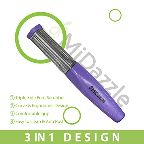 Image of Midazzle Triangle & 3 in 1 Rectangle Foot Scrubber, Callus Remover - Colors May Vary - (Pack of 2)