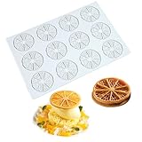 Hollow 3D Leaf Tuille Lace Silicone Cake Moulds, Molds Silicone Baking Fondant Tuile Molds, Polymer Clay Mold for Baking, Clay, Resin, Sugar Craft, Dessert Cake Decoration (1pcs Lemon Slices Mold)
