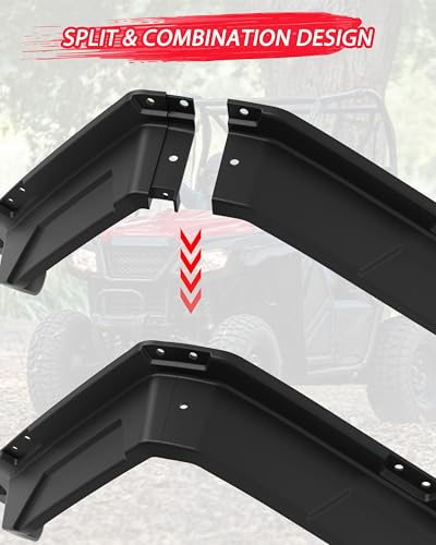 Image of SAUTVS Front Fender Flares Compatible with Honda Pioneer 520 2021-2026 / Pioneer 500 2015-2023 Accessories, Front Mud Guards Mud Flaps, Easy Installation, Full Protection