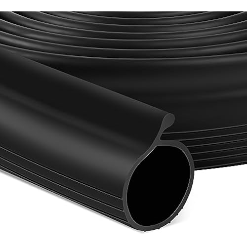 16.5FT Garage Door Bottom Seal Rubber 0.19" P Bulb Bottom Garage Weather Stripping for Single Channel, Flexible Weatherproof Replacement Strip Seal Fits 16.5FT Wide (16.5FT, Black)