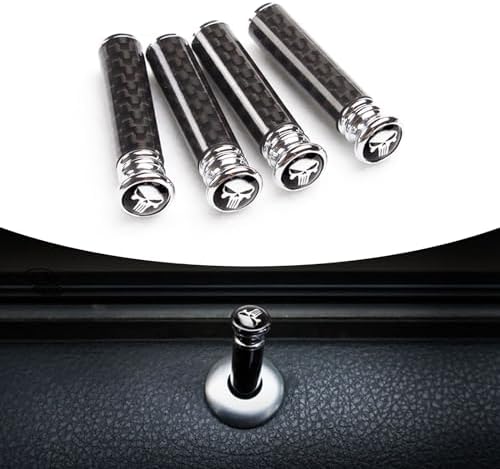 4x Aluminum Door LOCK Stick Knob Pull Pins Cover Car Interior