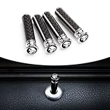 ZBGUN Pack-4 Car Carbon Fiber Door Lock Bolt Pin, 1.45' x 0.39' Skull Personalized Decorative Interior Door Lock Bolt Pin Knob Stick Set, Door Handle Knob Cover, Universal for Cars Trucks (Black)