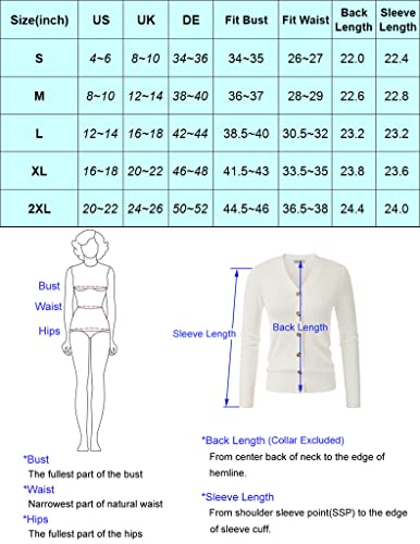 Womens Button Up Elastic Cardigans Lightweight Open Front Shrug Soft Light Blue M #TOP4