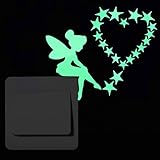 POPIGIST 2pcs Luminous Light Switch Decals Glow in The Dark Wish Fairy and Magic Fairy Wall Stickers...