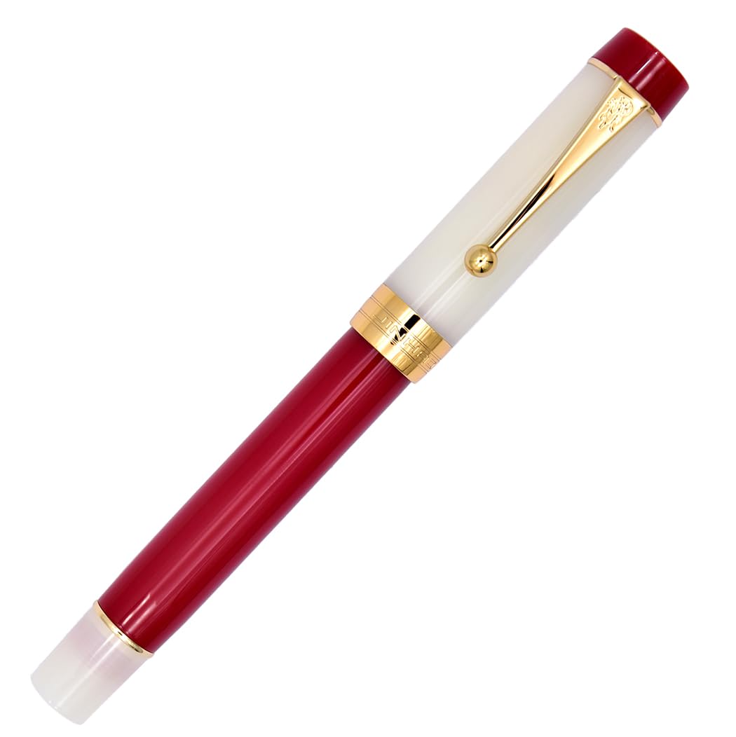 Ranvi Jinhao 100 Fountain Pen,Medium Nib,Gold Trim,Ball Clip,Red — image 1