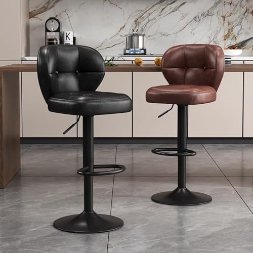 Tabourets de bar pivotants et réglables gris avec dossier confort - 3
