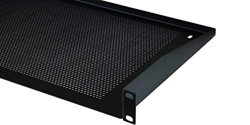 R1194 Rack Shelf Black Steel (1U, Vented) #TOP4