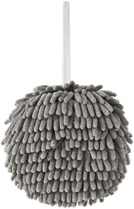 Weiy Absorbent Towels Ball,Hanging Kitchen Hand Towels Bathroom Hand Towels with Loop Quick Dry Cloths for Cleaning,Gray
