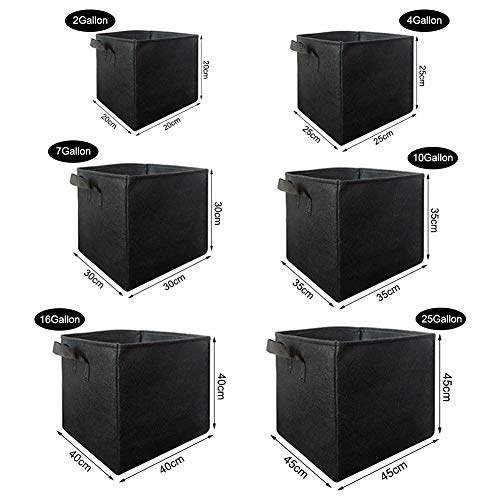 Zailhwk 3-Pack 2 Gallon Grow Bag,Square Plant Bag Heavy Duty Thickened Nonwoven Plant Fabric Pots With Handles #TOP3