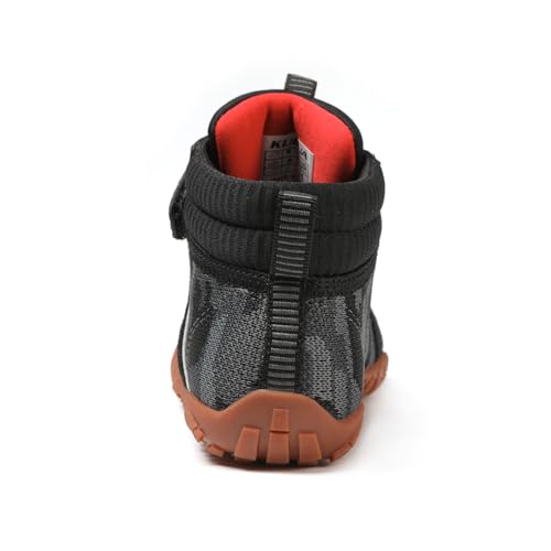 Image of KUBUA Kids High Top Barefoot Shoes Boys Girls Minimalist Zero Drop Sneakers | Wide Toe Box, Padded Collar for Ankle Support, Non-Slip, Hiking, Tennis, Walking, School, Wrestling, Gym, Little Kid, Big Kid