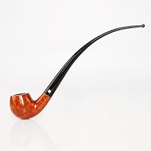 Heysong Handmade Churchwarden Reading Pipe Briar Pipe fit 9mm HSAA0055 Light Color