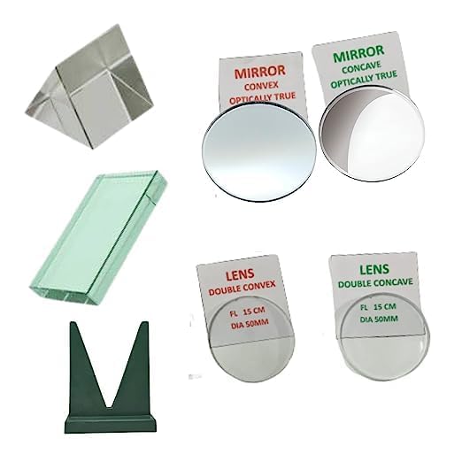 Kamboj Traders Optics Activity Set – 7 Piece Light Experiment Kit with Lens, Prism, Mirror & Glass Slab for School & College Science Labs