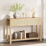 GarveeHome Entryway Table with 2 Drawers, Console Table for Entryway, Wood Sofa Table with Storage, Boho Console Table for Living Room, Hallway Foyer Table Home Furniture