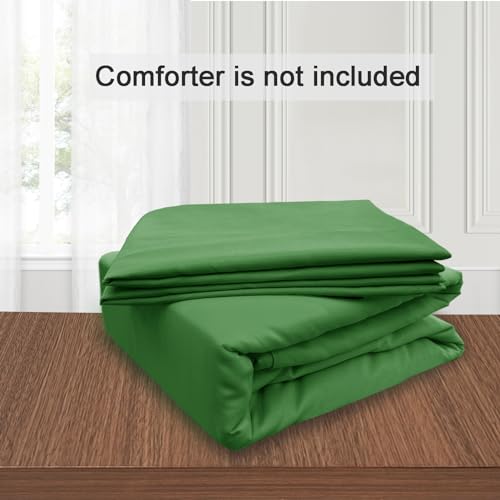 Image of Mejoroom Green Duvet Cover Queen Size - Queen Duvet Cover Set - Soft and Breathable Comforter Cover with Zipper Closure, 3Pieces, 1 Duvet Cover (90x90) and 2 Pillow Cases(20x26)