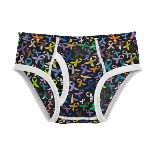 Boys' Exclusive Briefs Toddler Underwear 95% Combed Cotton Boxerbriefs 2T Multicolored Ribbon Pattern 39