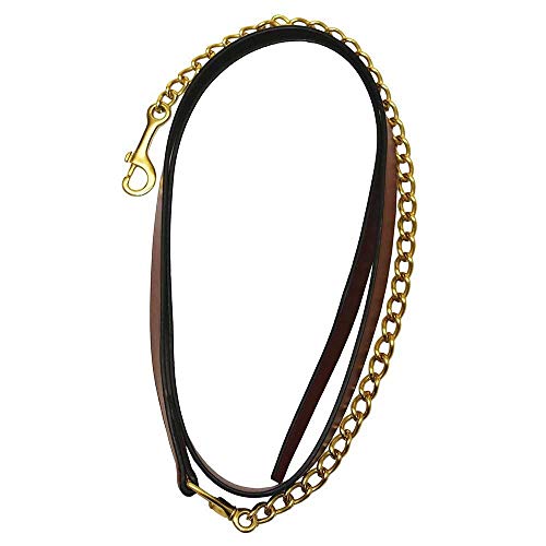 Henri De Rivel Leather Lead W/ 24In Chain Havana #TOP28