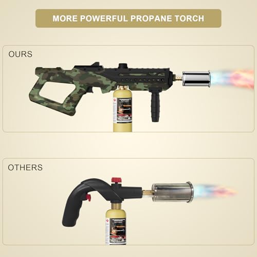 Sondiko Powerful Cooking Propane Torch Head, Culinary Torch Campfire Starter, Adjustable Weed Torch Burner for Searing Steak, BBQ, Welding (Propane Tank Not Included) - Thumbnail 6