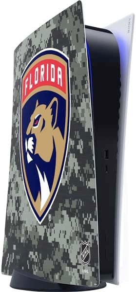 Skinit Decal Gaming Skin Compatible with PS5 Digital Edition Console - Officially Licensed NHL Florida Panthers Black Text Design