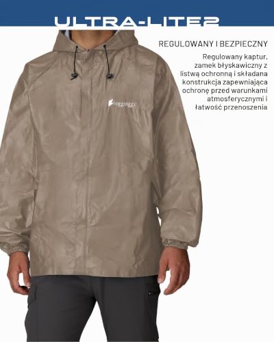 Frogg Toggs Ultra-lite2 Męska kurtka przeciwdeszczowa, wodoodporna, oddychająca, Khaki, L