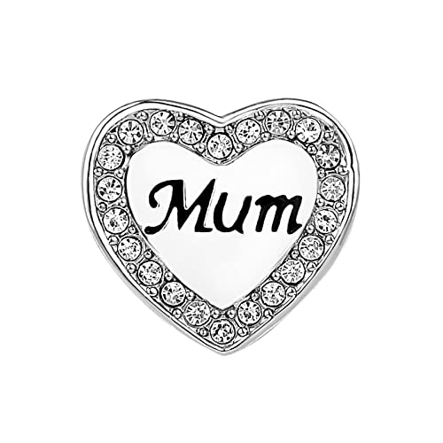 Abalorio de corazón Love Mum compatible con pulseras Pandora en plata 3