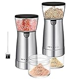 COOL KNIGHT Electric Gravity Salt and Pepper Grinder, Adjustable Coarseness-Stainless Steel Automatic Pepper Grinder, Refillable, Operate By One Hand