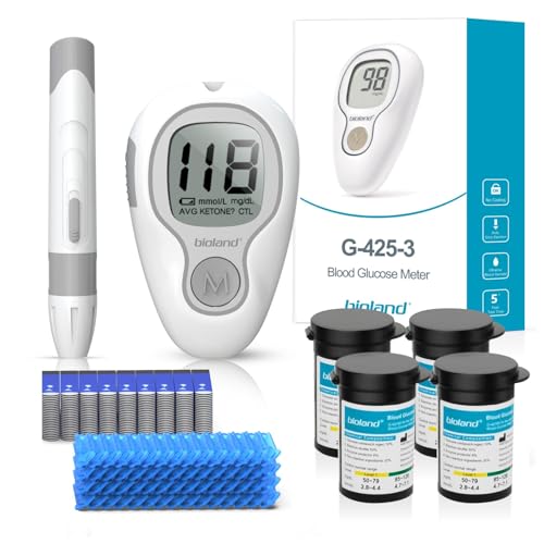Linksun G-425-3 Blood Glucose Monitor Kit, 100 Test Strips, 100 Lancets, 1 Blood Sugar Monitor, 1 Lancing Device, Diabetes Testing Kit No Coding, Glucometer Large Display cover