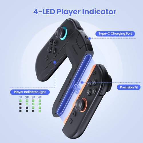 NEWDERY LIFE Magnetic Charging Grip for Switch 2, Compatible with Joy-Con 2 — view 3