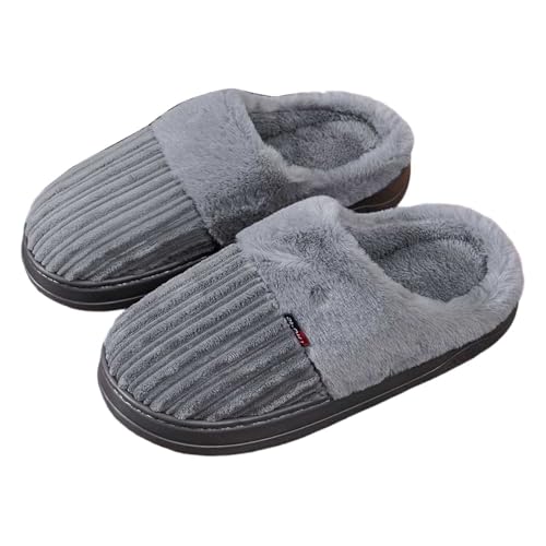 Mens Mule Slippers - Winter Slippers Indoor Thick Sole Comfort Shoes For Large Size