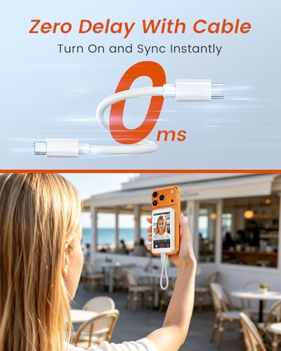 Selfie Monitor Screen for iPhone & Android, Magnetic Back Camera Monitor, Wireless & USB-C, Built-in Speaker, Remote Control, 4K@60FPS Support (Not for Google Pixel) — view 5