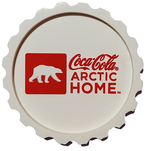 Aranyak Hobby Beautiful Bottle Cap for Collection, Display in Restaurants, Pubs ( Coca Cola Arctic Home White, Size 10 x 10 cm )