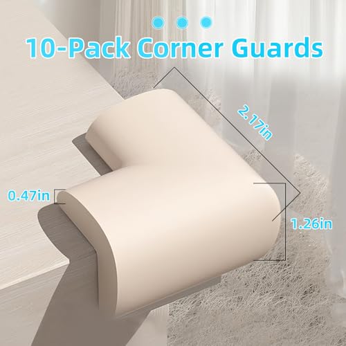 Image of ZOMPAGO Baby Proofing Edge & Corner Guards, 10 PCS Soft NBR Foam Safety Bumpers for Furniture, Strong Adhesive,No Residue,Protects Toddlers from Sharp Corners on Tables,Cribs,Fireplaces /Glass Surfaces