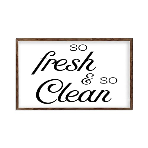 Panneau en bois contre l'humidité So Fresh And So Clean déco murale de bain 30x55