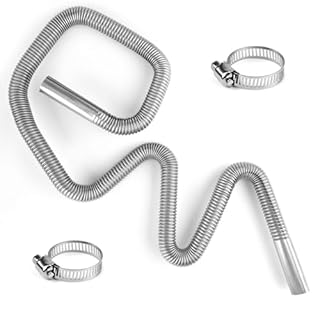 47.2in Diesel Heater Exhaust Pipe, 1" Inner Diameter Flexible Exhaust Tubing Stainless Steel Parking Air Heater Exhaust Hose Generator Exhaust Extension Pipe Car Accessories