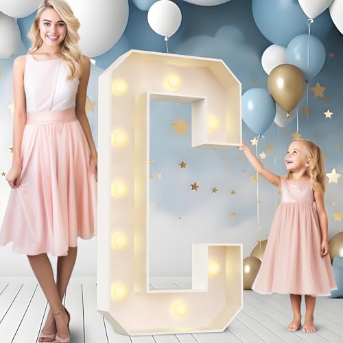 Ledido Easy-Assemble 4FT Marquee Light Up Letter, Large Lighted Letter C