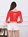 LemonGirl Womens Fishnet Long Sleeve Crop Top Lingerie Babydoll Nightwear One Size US2-16 Red