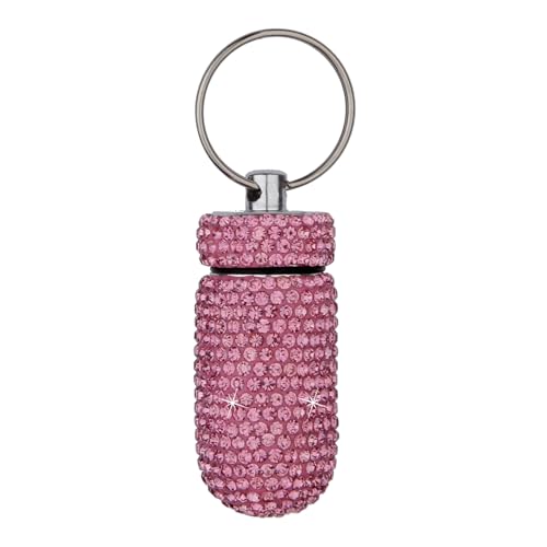 輝く小さな錠剤ホルダーアルミニウム合金薬ボックス屋外旅行と毎日の便利なラインストーンボックスのための実践的な丸薬容器