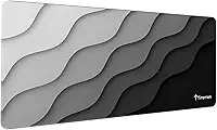 Mouse Pad Gamer Extra Grande 90x40 Deskpad Ergonômico Speed Preto Cinza Onda Degradê - Titorion