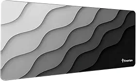 Mouse Pad Gamer Extra Grande 90x40 Deskpad Ergonômico Speed Preto Cinza Onda Degradê - Titorion