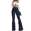Pantete Womens High Waisted Bell Bottom Jeans Denim High Rise Flare Jean Pants with Belt