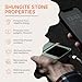 Karelian Heritage Rectangular Black Polished Shungite Protection Phone Sticker Plates, 6 Piece Set for Electronic Devices S596