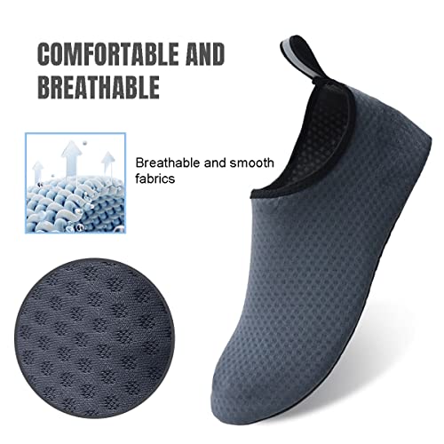 Foto von AUXDIQ Schwimmschuhe Badeschuhe Aquaschuhe Surfschuhe Wasserschuhe Strandschuhe Barfuß Schnell Trocknend für Damen Herren Grau 42/43 EU