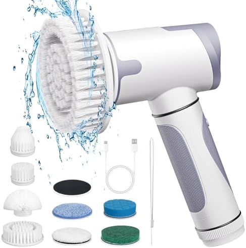 Electric Spin Scrubber,Power Scrubber Dual Speeds Cordless Shower Short- Purple - View #11