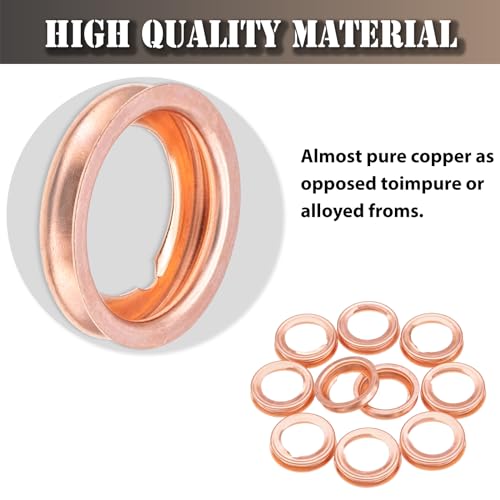 Image of 10PCS Copper Engine Oil Drain Plug Gaskets Replacement for 11026-01M02 Nissan /Infiniti EX35 FX35 FX45 FX50 G20 G25 G35