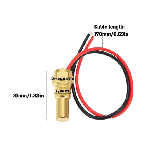 Be In Your Mind 1/8NPT Wassertemperatursensor passend für Auto für Messgerät Kühlerschlauch 12V-24V