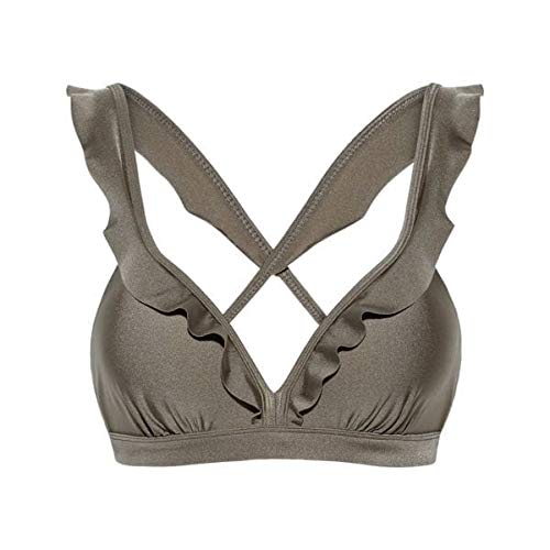 Planet Taupe Rüschen-Bikini-Top mit vorgeformten Körbchen und Bügel -...