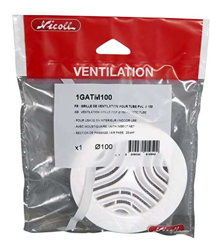 Nicoll GATM100 Grille adaptable avec Moustiquaire sur Tube Ø 100