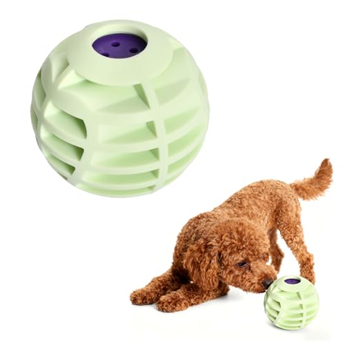 Kaiyzo - Kaiyzo Squeaky Dog Balls and Interactive Dog Toys: Durable, Indestructible Chew Toys with Squeaker, Light Green 55mm, Food-Grade Silicone, Soft & Elastic, Bite-Resistant, Tough, with Hide-Food Holes - -37%