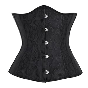 Ynport Crefreak Femmes Sous-poitrine Satin Lacets Corset Sous-poitrine Taille Serre-Corset Gilet Façonnant Mariage Bas Ceinture Dames Shaping Underwear Top Shaper Bustier,Noir,M